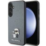 Karl Lagerfeld KLHCS24MPSAKCMPG S926 Hardcase Grey Saffiano Karl & Choupette Metal Pin Samsung Galaxy S24 Plus Tok