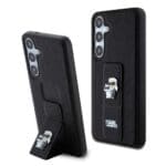 Karl Lagerfeld Saffiano Grip Stand Metal Logo Black Samsung Galaxy S24 Plus Tok