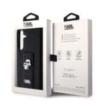Karl Lagerfeld Saffiano Grip Stand Metal Logo Black Samsung Galaxy S24 Plus Tok