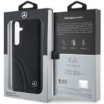 Mercedes MEHCS24S23RBCSK S921 Black Hardcase Leather Curved Stitches Samsung Galaxy S24 Tok