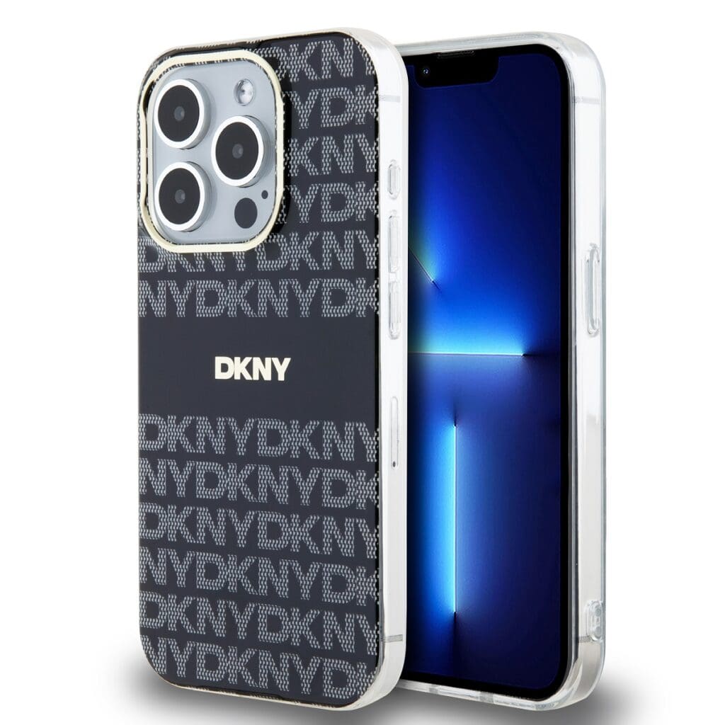 DKNY PC/TPU Repeat Pattern Tonal Stripe MagSafe Black iPhone 13 Pro Tok