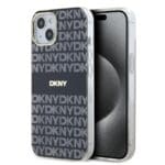 DKNY PC/TPU Repeat Pattern Tonal Stripe MagSafe Black iPhone 15 Tok