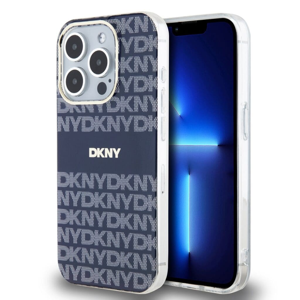 DKNY PC/TPU Repeat Pattern Tonal Stripe MagSafe Blue iPhone 13 Pro Tok