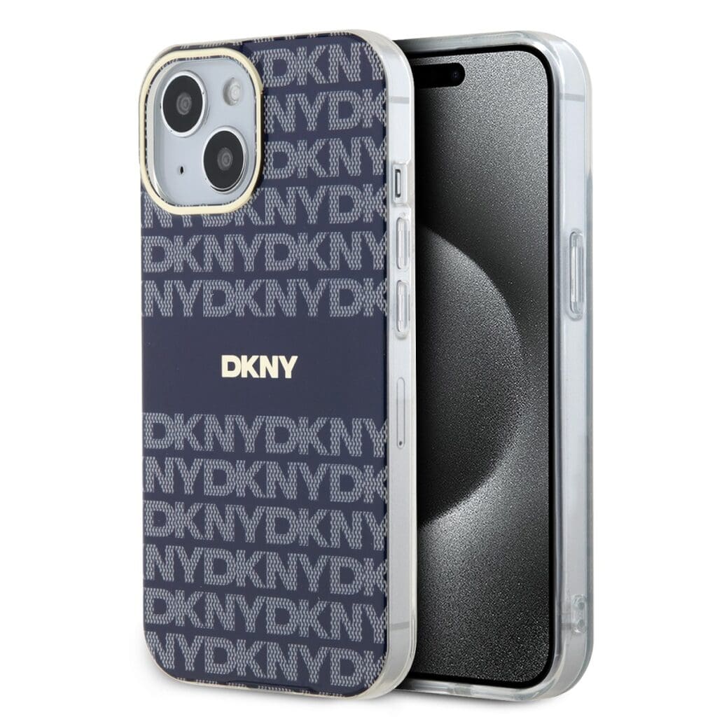 DKNY PC/TPU Repeat Pattern Tonal Stripe MagSafe Blue iPhone 13 Tok