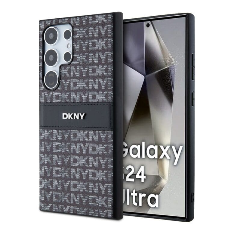 DKNY PC/TPU Repeat Pattern Tonal Stripe Samsung S24 Ultra Black Samsung Galaxy S24 Ultra Tok
