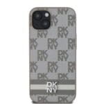 DKNY PU Leather Checkered Pattern and Stripe Beige iPhone 13 Tok