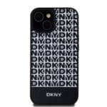 DKNY PU Leather Repeat Pattern Bottom Stripe MagSafe Black iPhone 15 Tok