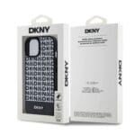 DKNY PU Leather Repeat Pattern Bottom Stripe MagSafe Black iPhone 15 Tok