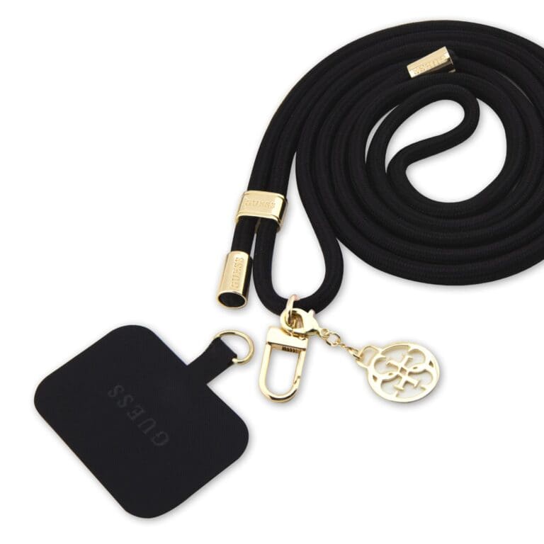 Guess Crossbody Strap Cord 4G Charm Gold/Black