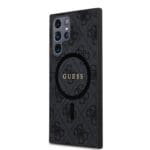 Guess PU Leather 4G Colored Ring MagSafe Black Samsung Galaxy S24 Ultra Tok