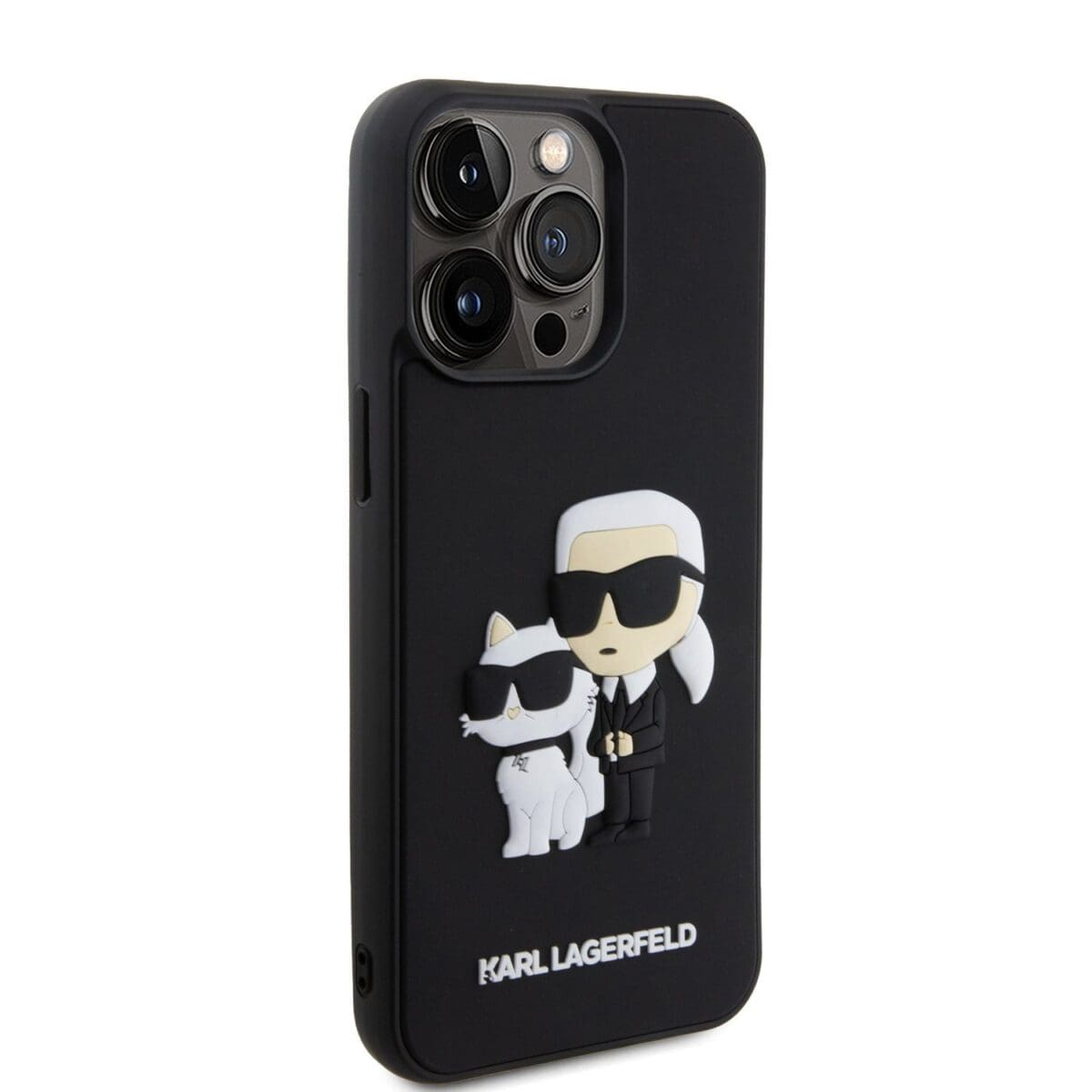 Karl Lagerfeld 3D Rubber Karl and Choupette Black iPhone 13 Pro Max Tok