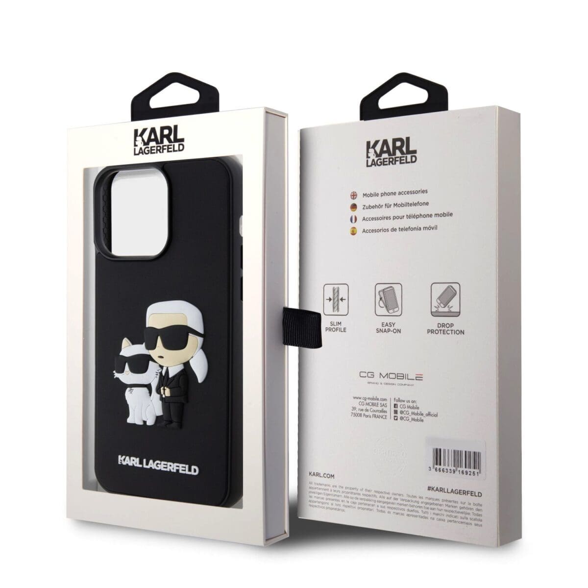 Karl Lagerfeld 3D Rubber Karl and Choupette Black iPhone 13 Pro Max Tok