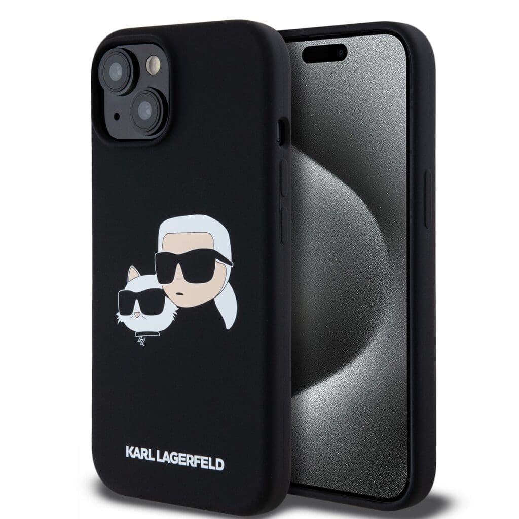 Karl Lagerfeld Liquid Silicone Double Heads MagSafe Black iPhone 15 Pro Max Tok