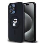 Karl Lagerfeld Liquid Silicone Karl and Choupette MagSafe Black iPhone 15 Pro Max Tok