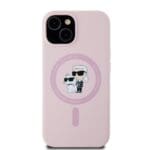 Karl Lagerfeld Liquid Silicone Karl and Choupette MagSafe Pink iPhone 15 Tok