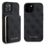 Guess Kit GUBPM5P15S4GEMGK Hardcase + Powerbank 5000mAh MagSafe Black 4G Metal Logo iPhone 15 Tok