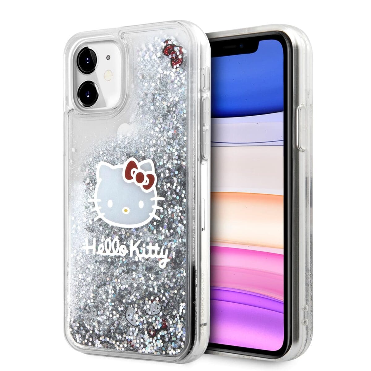 Hello Kitty Liquid Glitter Electroplating Head Logo Transparent iPhone 11 Tok