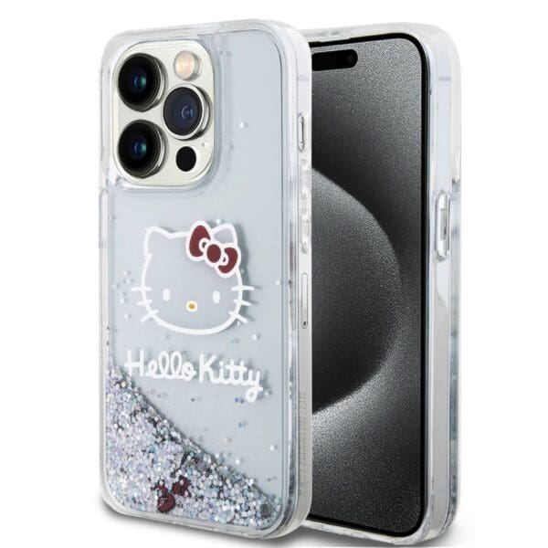 Hello Kitty Liquid Glitter Electroplating Head Logo Transparent iPhone 13 Pro Tok