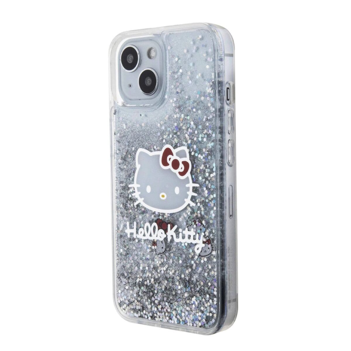 Hello Kitty Liquid Glitter Electroplating Head Logo Transparent iPhone 15 Tok