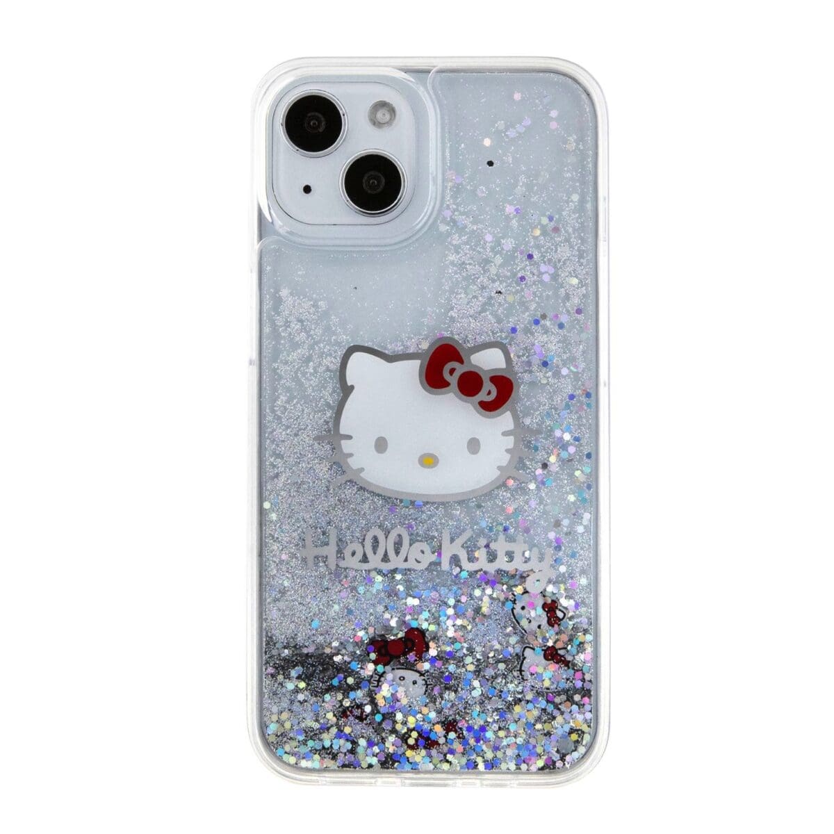 Hello Kitty Liquid Glitter Electroplating Head Logo Transparent iPhone 15 Tok