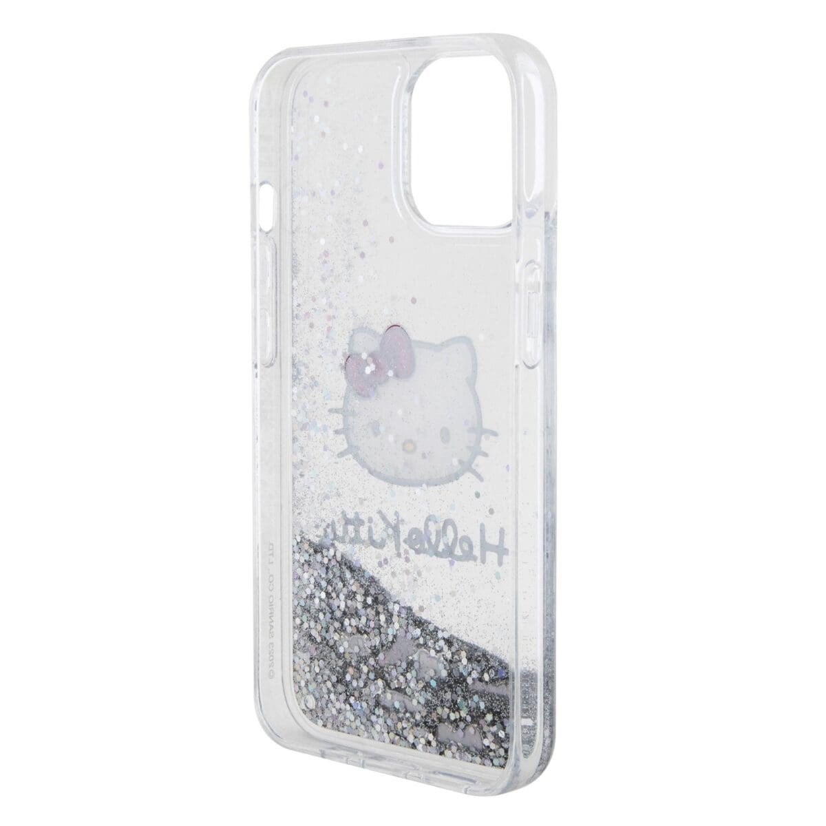 Hello Kitty Liquid Glitter Electroplating Head Logo Transparent iPhone 15 Tok