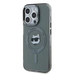 Karl Lagerfeld IML Choupette Head Metal Frame MagSafe Black iPhone 15 Pro Max Tok