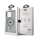 Karl Lagerfeld IML Choupette Head Metal Frame MagSafe Black iPhone 15 Pro Tok