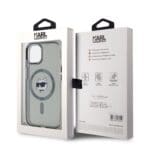 Karl Lagerfeld IML Choupette Head Metal Frame MagSafe Black iPhone 15 Tok