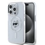 Karl Lagerfeld IML Choupette Head Metal Frame MagSafe Transparent iPhone 14 Pro Max Tok