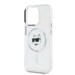 Karl Lagerfeld IML Choupette Head Metal Frame MagSafe Transparent iPhone 14 Pro Max Tok