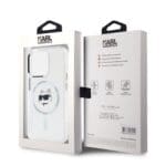 Karl Lagerfeld IML Choupette Head Metal Frame MagSafe Transparent iPhone 14 Pro Max Tok