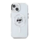 Karl Lagerfeld IML Choupette Head Metal Frame MagSafe Transparent iPhone 15 Tok