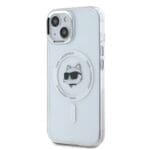Karl Lagerfeld IML Choupette Head Metal Frame MagSafe Transparent iPhone 15 Tok
