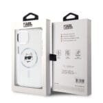 Karl Lagerfeld IML Choupette Head Metal Frame MagSafe Transparent iPhone 15 Tok