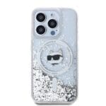 Karl Lagerfeld Liquid Glitter Choupette Head MagSafe Transparent iPhone 15 Pro Tok