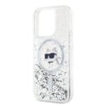 Karl Lagerfeld Liquid Glitter Choupette Head MagSafe Transparent iPhone 15 Pro Tok