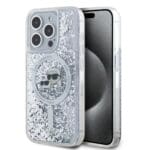 Karl Lagerfeld Liquid Glitter Karl and Choupette Heads MagSafe Transparent iPhone 15 Pro Max Tok