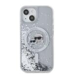 Karl Lagerfeld Liquid Glitter Karl and Choupette Heads MagSafe Transparent iPhone 15 Tok