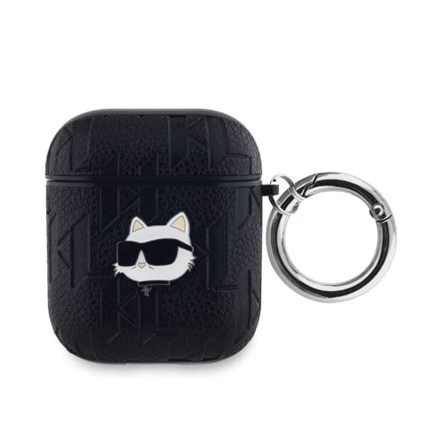 Karl Lagerfeld PU Embossed Choupette Head Black AirPods 1/2 Tok