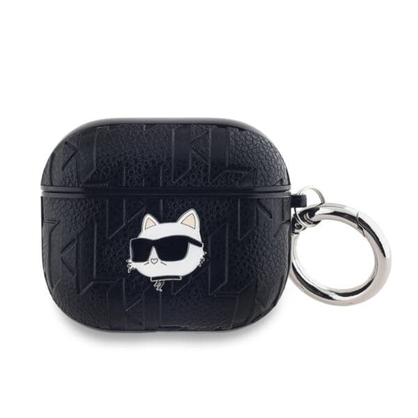 Karl Lagerfeld PU Embossed Choupette Head Black AirPods 3 Tok