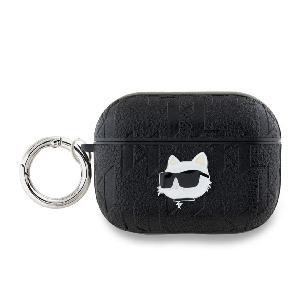 Karl Lagerfeld PU Embossed Choupette Head Black AirPods Pro 2 Tok