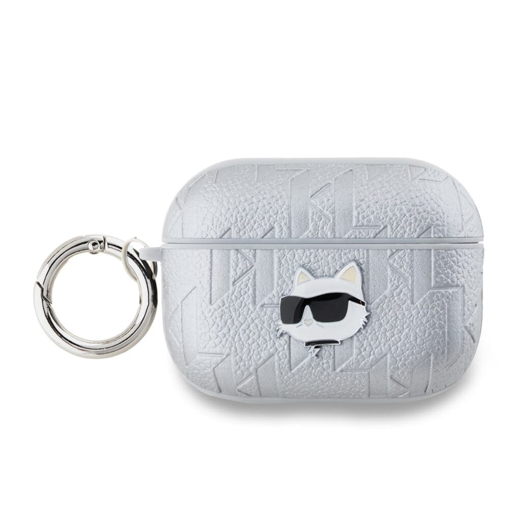 Karl Lagerfeld PU Embossed Choupette Head Silver AirPods Pro 2 Tok