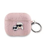 Karl Lagerfeld PU Embossed Karl and Choupette Heads Pink AirPods 3 Tok