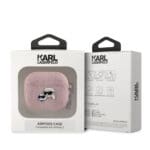 Karl Lagerfeld PU Embossed Karl and Choupette Heads Pink AirPods 3 Tok