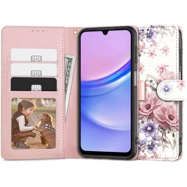 Tech-Protect Wallet Blossom Flower Samsung Galaxy A15 Tok