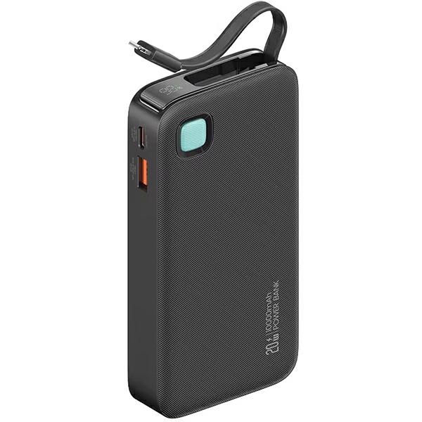 Usams Powerbank with Cable Retractable Lightning 10000 mAh PD 20W Fast Charge XY Series Black 10KCD22501 (US-CD225)