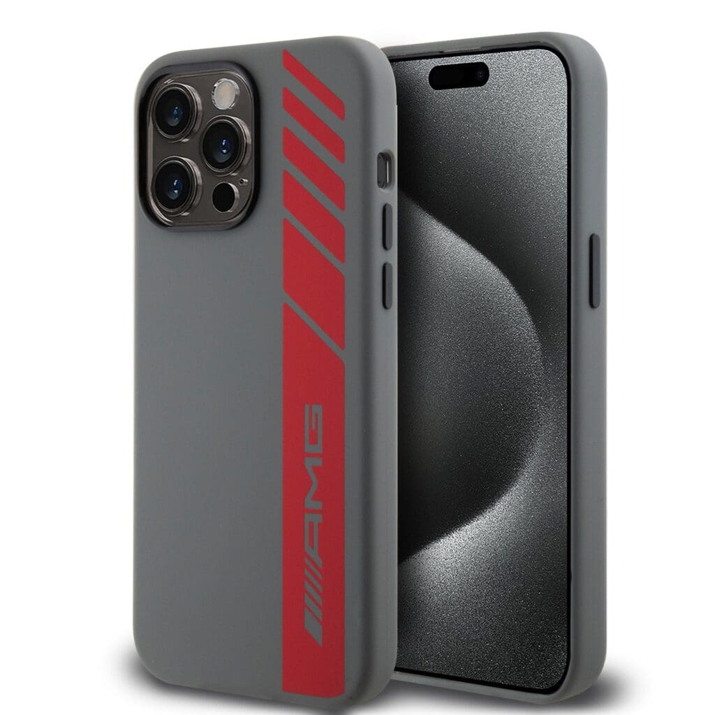 AMG Liquid Silicone Vertical Logo MagSafe Grey iPhone 15 Pro Max Tok