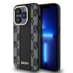 DKNY PU Leather Checkered Pattern MagSafe Black iPhone 15 Pro Max Tok