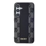 DKNY PU Leather Checkered Pattern MagSafe Black Samsung Galaxy S24 Plus Tok
