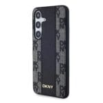 DKNY PU Leather Checkered Pattern MagSafe Black Samsung Galaxy S24 Plus Tok
